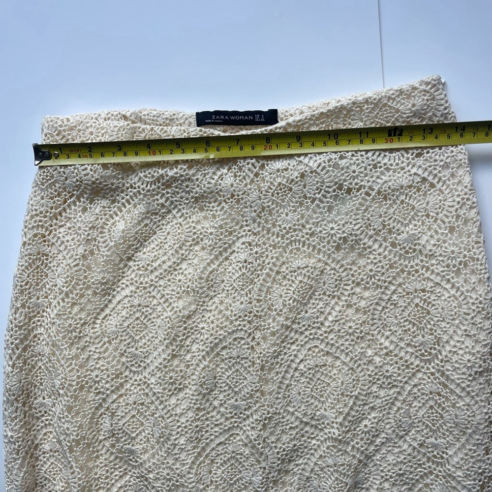 ZARA ECRU GUIPURE LACE
LAYERED A-LINE LONG SKIRT bloggers favourite - Picture 9 of 13